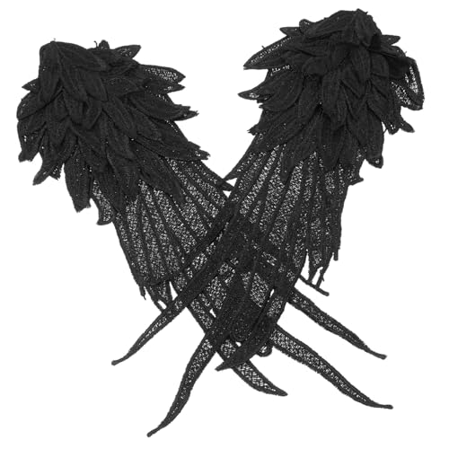 LOLIPPYY Spitzen Applikation Engelsflügel Bestickte DIY Kleidung Reparatur Patches Mehrlagige Schwarze Spitzenflicken für Kleidungsornamente Hautfreundlich und Langlebig LOLIPPYY Spitzen Applikation Engelsflügel Bestickte DIY Kleidung Reparatur Patches Mehrlagige Schwarze Spitzenflicken für Kleidungsornamente Hautfreundlich und Langlebig von LOLIPPYY