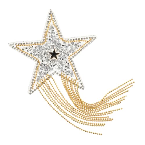 LOLIPPYY Sternförmiger Strass Aufbügelflicken mit Perlenkette DIY Kleidung Applikation zum Reparieren und Verzieren von Kleidern Hüten und Schuhen Silber goldene Glitzer Patches für LOLIPPYY Sternförmiger Strass Aufbügelflicken mit Perlenkette DIY Kleidung Applikation zum Reparieren und Verzieren von Kleidern Hüten und Schuhen Silber goldene Glitzer Patches für von LOLIPPYY
