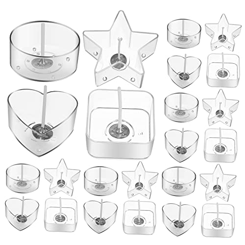 LOLIPPYY Teelichthalter Teilig mit Dochten Transparente Kerzengießformen Rund Herz Stern für DIY Kerzenherstellung Farbige Teelichter Geruchsfreie Brenndochtqualität LOLIPPYY Teelichthalter Teilig mit Dochten Transparente Kerzengießformen Rund Herz Stern für DIY Kerzenherstellung Farbige Teelichter Geruchsfreie Brenndochtqualität von LOLIPPYY