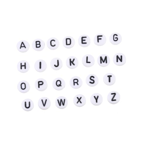 LOLIPPYY Teiliges Acryl Buchstabenperlen Bunt DIY Schmuckperlen für Basteln Armbänder Ketten Zubehör von LOLIPPYY
