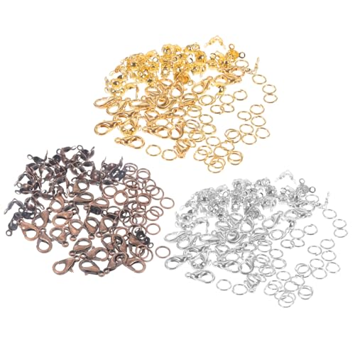 LOLIPPYY Teiliges DIY Schmuckset mit Lobster Verschlüssen Jumpring Ringen in Gold Silber und Rotkupfer Langlebiges für Armbänder Halsketten Ohrringe Schmuckherstellung und Bastelbedarf von LOLIPPYY