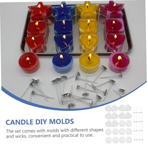 LOLIPPYY Teiliges Kerzenherstellungsset mit Runden und Herzförmigen Silikonformen Kerzendochten Robustes DIY kerzenform kit für Kreative Kerzenherstellung und Dekoration für Erwachsene und von LOLIPPYY