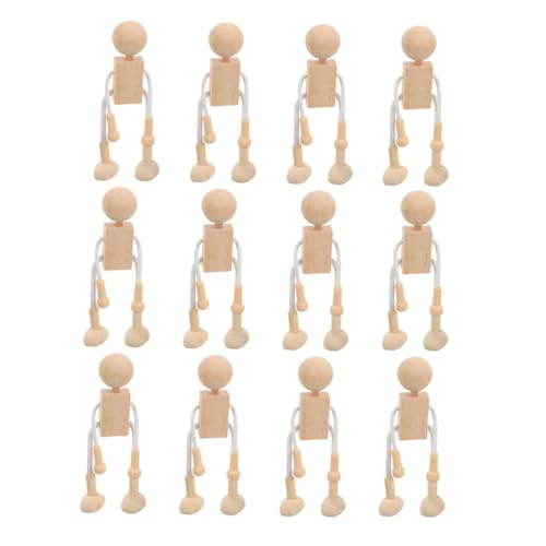 LOLIPPYY Teiliges Kleine Holzfiguren zum Bemalen Unbemalte Holzpuppen zum Basteln Sichere DIY Spielfiguren Naturholz für Kreative und Erwachsene als und Dekoration von LOLIPPYY