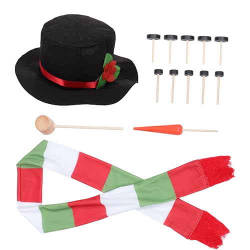 LOLIPPYY Teiliges Schneemann Dekorationsset für Weihnachten DIY Outdoor Schneemann Zubehör aus Hochwertigem Material Wetterfestes Bastelset für Winterliche Festtagsdeko und Kreative von LOLIPPYY