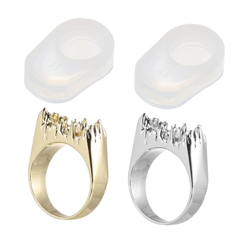LOLIPPYY Teiliges Silikonform für Schmuckherstellung Epoxidharzgeeignete Gießformen Silber Gold ringmotive Wiederverwendbar für DIY Fingerringe und Anhänger von LOLIPPYY