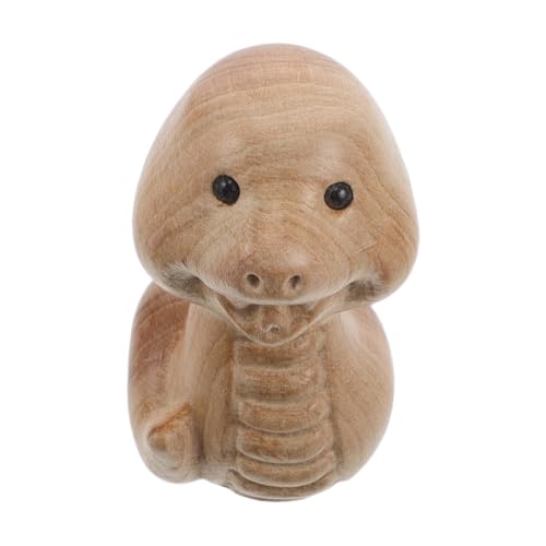 LOLIPPYY Tierkreis Schlange Pfirsich Holzschnitzerei Vintage Skulptur Bauernhaus Schlange Tier Maskottchen Figur Schlange Frühlingsfest Schlange Skulptur Schlange Figuren von LOLIPPYY