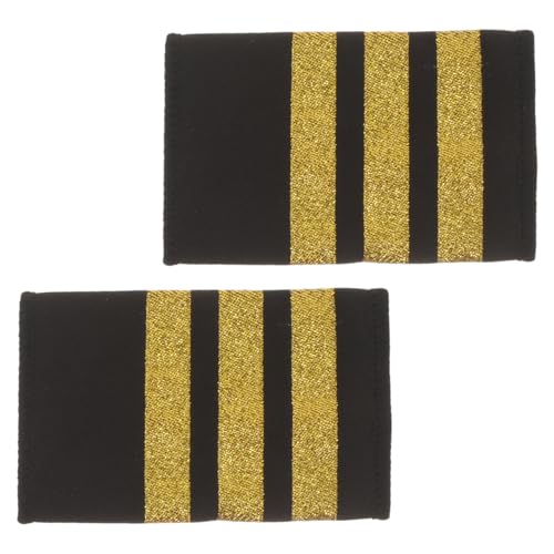 LOLIPPYY Traditionelle Goldene Piloten Epauletten aus Weichem Webband Langlebige Schulterklappen für Uniform Retro Design Komfortabel für Lange Tragedauer Geeignet für Flugpersonal und LOLIPPYY Traditionelle Goldene Piloten Epauletten aus Weichem Webband Langlebige Schulterklappen für Uniform Retro Design Komfortabel für Lange Tragedauer Geeignet für Flugpersonal und von LOLIPPYY