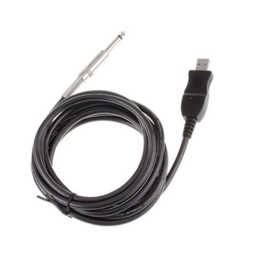 LOLIPPYY USB Gitarrenkabel Professionelles Abgeschirmtes Klinke USB Kabel Plug Play für Pc Musikaufnahme Kompatibel mit Windows und Os X Rote LED Signalanzeige von LOLIPPYY