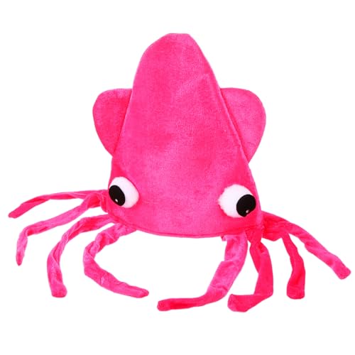 LOLIPPYY Velours Squid Kopfputz Sanft Leichter Hut Karneval Party Kostüm Tiermütze für Erwachsene und Lustige Kopfbedeckung für Tanz und Aufführung von LOLIPPYY