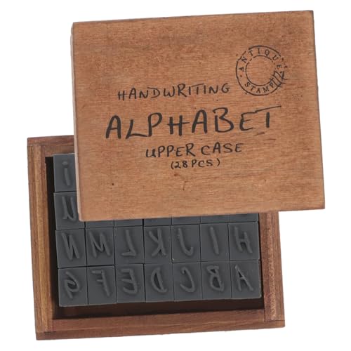 LOLIPPYY Vintage Holzstempel Alphabet Kursiv DIY Bastelstempel aus Langlebigem Holz Multifunktionale Buchstaben Stempel für Scrapbooking Kartengestaltung und Kreative Handwerksprojekte von LOLIPPYY
