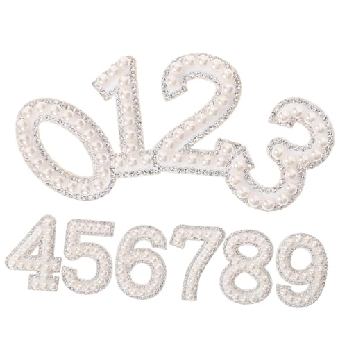 LOLIPPYY Weiße Bügelzahlen Patches mit Strass und Perlen Waschbare Aufnäher für DIY Kleidung Taschen Schuhe und Hüte zum Verzieren und Reparieren Vielseitige Eisen Aufkleber für Textilien LOLIPPYY Weiße Bügelzahlen Patches mit Strass und Perlen Waschbare Aufnäher für DIY Kleidung Taschen Schuhe und Hüte zum Verzieren und Reparieren Vielseitige Eisen Aufkleber für Textilien von LOLIPPYY