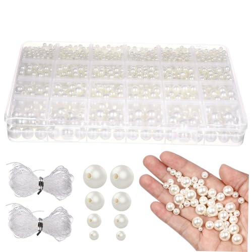 LOLIPPYY Weißes Perlen mit Elastischem Faden DIY Schmuckherstellung Perlen Zubehör für Armbänder Halsketten Ohrringe LOLIPPYY Weißes Perlen mit Elastischem Faden DIY Schmuckherstellung Perlen Zubehör für Armbänder Halsketten Ohrringe von LOLIPPYY