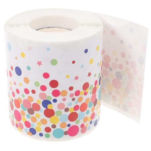 LOLIPPYY Wellenrand Sticker Bunte Runde Punkte Bulletin Board Dekoration Selbstklebend für Klassenzimmer Tafeln Wände Vielseitig Stilvolle Pinnwand Verzierung von LOLIPPYY