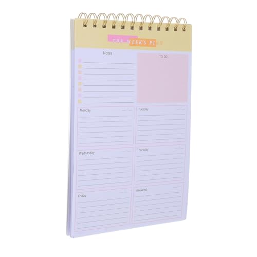 LOLIPPYY Wochenplaner To Do Spiral Notizblock Tragbar Undatiert Flexibler DIY Wochenjournal Effiziente Aufgabenplanung für Büro Schule und Alltag von LOLIPPYY