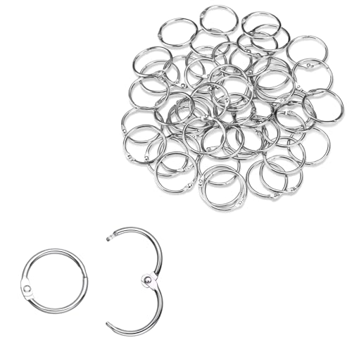 50 Stück Binderinge, 1,5 cm Bürobuchringe, Stahlpapierring, Loseblatt-Binderinge, Metallring für Karteikarten, Büro, Schule oder Zuhause von LOLOLE