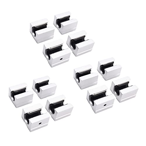 LOLPALONE 12 x SBR12UU 12mm Aluminum Linear Motion-Router Lager Fester Block, Silber von LOLPALONE