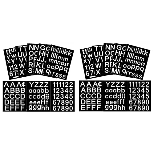LOLPALONE 16 Blatt Selbstklebendes Vinyl Buchstaben Nummern Kit, Briefkasten Nummern Aufkleber für Briefkasten, Autos, Adress Nummer von LOLPALONE