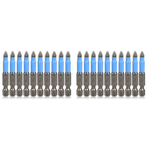 LOLPALONE 20-Teiliges -Bohrer-Bit, Magnetisches -Schraubendreher-Bit-Set, Rutschfester Kreuzschlitz, 1/4 Sechskantschaft 2/50 mm von LOLPALONE