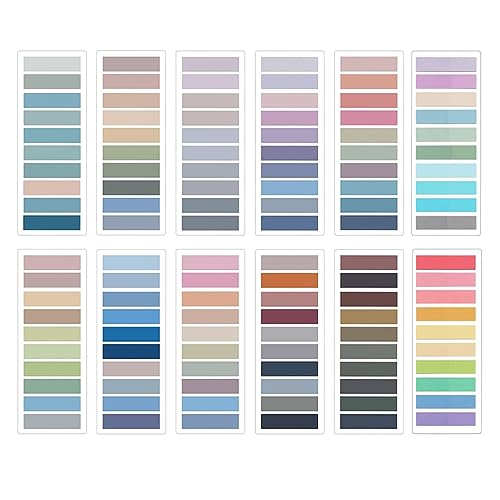 LOLPALONE Morandi Haftnotiz-Tabs, farbig, beschreibbar und neu positionierbar, Buchflaggen, Streifen, Index-Tabs, 2400 Stück von LOLPALONE
