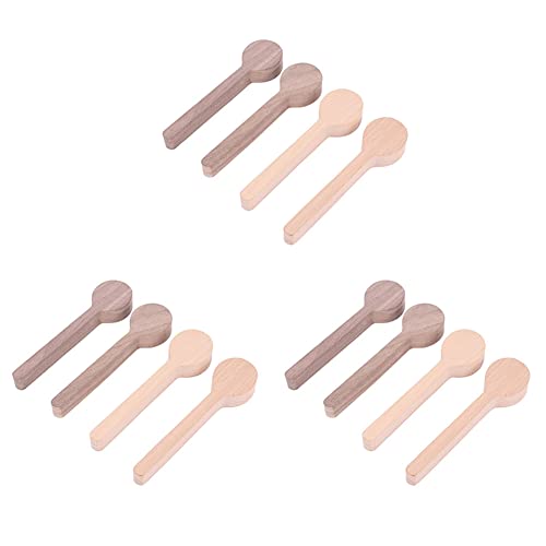 LOLPALONE Schnitzlöffel aus Buchenholz und unbehandeltem Walnuss, Set (12 Stück) von LOLPALONE