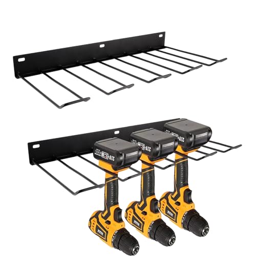 LOLYSIC 2 Stück Power Tool Organizer, 8 Schlitzen Bohrhalter, Wand montiert Heavy Duty Metall Werkzeugregal, Werkzeugaufbewahrung und Organisation LOLYSIC 2 Stück Power Tool Organizer, 8 Schlitzen Bohrhalter, Wand montiert Heavy Duty Metall Werkzeugregal, Werkzeugaufbewahrung und Organisation von LOLYSIC