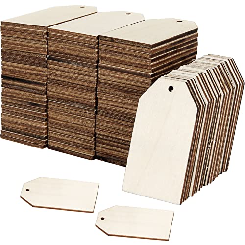 200 Stück 4.5 x 3.7cm DIY Holz Etiketten Anhänger zum,Malerei, hängende Dekorationen, Feste und Partys Dekor von LOLYSIC