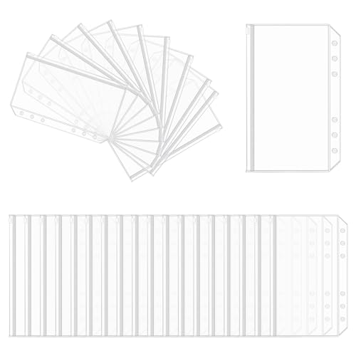 LOLYSIC 30 Stück A6 Binder Taschen, PVC Transparentes Loseblattfach, 6 Löcher Zipper,für Dokumenten Kosmetischer Schmuck Organisieren LOLYSIC 30 Stück A6 Binder Taschen, PVC Transparentes Loseblattfach, 6 Löcher Zipper,für Dokumenten Kosmetischer Schmuck Organisieren von LOLYSIC
