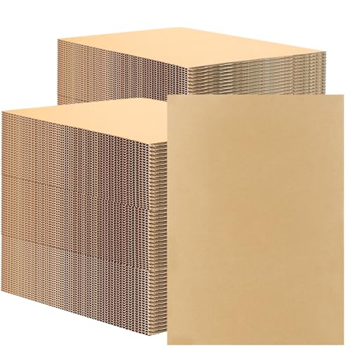 LOLYSIC 40 Stück A3 Wellpappe,4mm Dicke Pappe, Bastelkarton,Braune Wellpappe zum Basteln, Mehrzweck-Kreativkarton für DIY, Malen, Basteln, Büro und Expressverpackung (30 x 42cm) von LOLYSIC