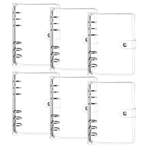 LOLYSIC 6 Stück A6 Ringbuch Ring Binder, PVC Transparenter Binder, Wasserdichter Ringbuch, Nachfüllbares Ringordner mit Druckknopf Notebook Schutz für Büro, Schule, Tagebuch LOLYSIC 6 Stück A6 Ringbuch Ring Binder, PVC Transparenter Binder, Wasserdichter Ringbuch, Nachfüllbares Ringordner mit Druckknopf Notebook Schutz für Büro, Schule, Tagebuch von LOLYSIC