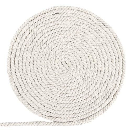 LOLYSIC Baumwollseil 8mm 20M,Seil Seilgürtel Kordel,Tau Seil Cotton Rope Baumwollkordel Dickes Seil, Makramee Garn Regenbogen DIY Set,Garten Balkon Haus Deko Seil Beige LOLYSIC Baumwollseil 8mm 20M,Seil Seilgürtel Kordel,Tau Seil Cotton Rope Baumwollkordel Dickes Seil, Makramee Garn Regenbogen DIY Set,Garten Balkon Haus Deko Seil Beige von LOLYSIC