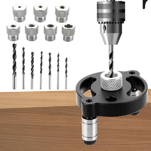 LOLYSIC Bohrhilfe Senkrecht Bohren, Holzdübel Bohrschablone mit 3/4/5/6/7/8/10 mm Bohrbuchsen, Holzbearbeitungs Bohrlocher Locator, Möbelbau- und Zentrierhilfen für Massivholz, Hartholz LOLYSIC Bohrhilfe Senkrecht Bohren, Holzdübel Bohrschablone mit 3/4/5/6/7/8/10 mm Bohrbuchsen, Holzbearbeitungs Bohrlocher Locator, Möbelbau- und Zentrierhilfen für Massivholz, Hartholz von LOLYSIC