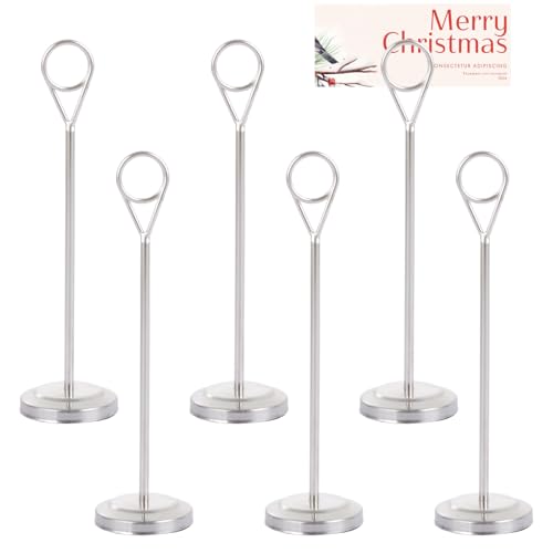 LOLYSIC Tischnummernhalter, 19,8 cm hoch, aus Metall, für Fotos, Bilder, robuste Kartenhalter, Ständer für Empfang, Restaurant, Hochzeit, Tischdekoration, Silber, 6 Stück LOLYSIC Tischnummernhalter, 19,8 cm hoch, aus Metall, für Fotos, Bilder, robuste Kartenhalter, Ständer für Empfang, Restaurant, Hochzeit, Tischdekoration, Silber, 6 Stück von LOLYSIC
