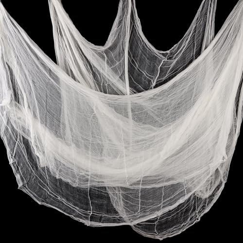 LOMIMOS Halloween Gruseliges Tuch, Weiß 508x215cm Weiß Musselin Tücher für Halloween Party Innen Außen Gruselhäuser Türen LOMIMOS Halloween Gruseliges Tuch, Weiß 508x215cm Weiß Musselin Tücher für Halloween Party Innen Außen Gruselhäuser Türen von LOMIMOS