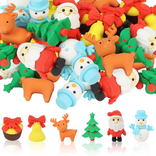 LOMIMOS Weihnachtliche 3D-Radiergummis für Kinder, Weihnachts-/Haustier-Radiergummi mit Weihnachtsmann, Schneemann für Kinder, Klassenzimmer, Belohnungen, Feiertage, Partygeschenke LOMIMOS Weihnachtliche 3D-Radiergummis für Kinder, Weihnachts-/Haustier-Radiergummi mit Weihnachtsmann, Schneemann für Kinder, Klassenzimmer, Belohnungen, Feiertage, Partygeschenke von LOMIMOS