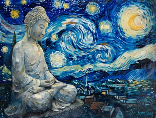 LOMSIOY DIY Diamond Painting Set Buddha 5D Diamond Painting Pictures with Accessories for Full Drill Rhinestone Embroidery Sternenhimmel Diamond Painting Crystal Adult Home Wall Decor 30 X 40 cm19323 von LOMSIOY