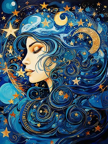LOMSIOY DIY Diamond Painting Set Frau 5D Diamant Painting Bilder Sternenhafte Nacht Mit Zubehör für Voll Full Drill Strass Stickerei Diamant Malerei Kristall Erwachsene Home Wall Décor 30×40 cm LOMSIOY DIY Diamond Painting Set Frau 5D Diamant Painting Bilder Sternenhafte Nacht Mit Zubehör für Voll Full Drill Strass Stickerei Diamant Malerei Kristall Erwachsene Home Wall Décor 30×40 cm von LOMSIOY