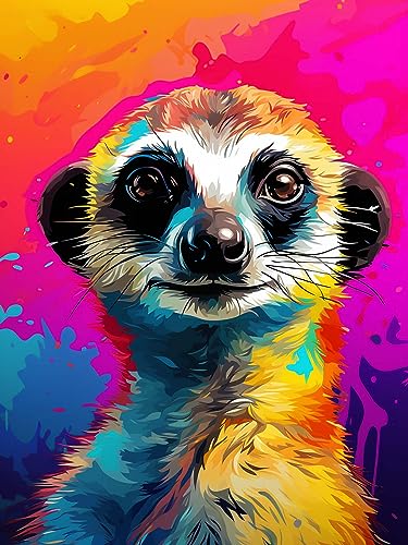 LOMSIOY DIY Diamond Painting Set Mongoose 5D Diamant Painting Bilder Animal Mit Zubehör für Voll Full Drill Strass Stickerei Diamant Malerei Kristall Erwachsene Home Wall Décor 30×40 cm von LOMSIOY