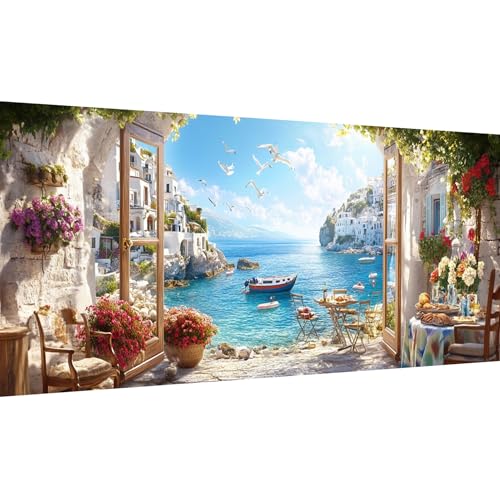 LOMSIOY Large Diamond Art Kits for Adults, Meeresufer Diamonds Handwerksartikel for Salon, Blume Diamond Painting Erwachsene with Runder Kunsthandwerk Edelsteinkunst für Wanddekoration 30x80cm LOMSIOY Large Diamond Art Kits for Adults, Meeresufer Diamonds Handwerksartikel for Salon, Blume Diamond Painting Erwachsene with Runder Kunsthandwerk Edelsteinkunst für Wanddekoration 30x80cm von LOMSIOY