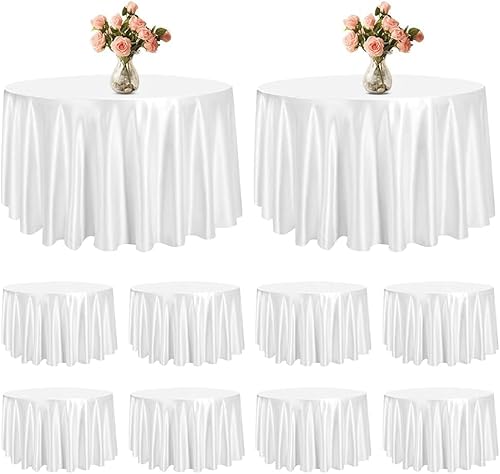 LOMUG 10 Stück Runde Tischdecke Weiß, 213 cm Garten-Tischdecke Outdoor, PEVA, Wasserdicht, Kunststoff Einweg-Tischdecken, Schutztischdecke Tischschutz, für Hochzeiten, Bankette oder Restaurants LOMUG 10 Stück Runde Tischdecke Weiß, 213 cm Garten-Tischdecke Outdoor, PEVA, Wasserdicht, Kunststoff Einweg-Tischdecken, Schutztischdecke Tischschutz, für Hochzeiten, Bankette oder Restaurants von LOMUG