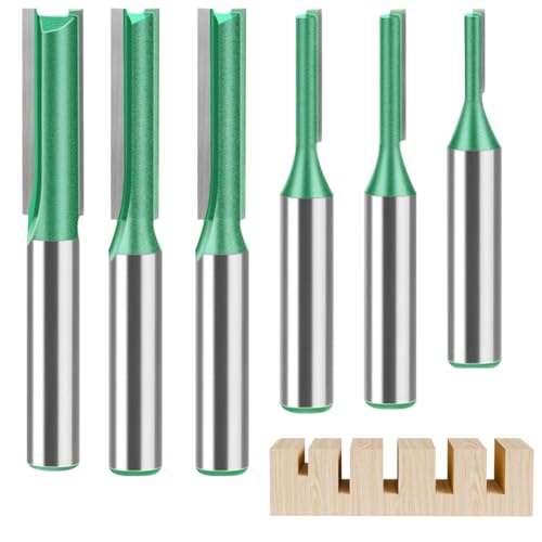 LOMUG 6PCS Schaft Nutfräser Set Für Holzbearbeitung In 3mm 4mm 5mm 6mm 7mm 8mm Größen Aus Hartmetall Ideal Für Oberfräsen Und Präzise Holzfräsarbeiten Hochwertige Fräser Mit Geradem Schaft von LOMUG