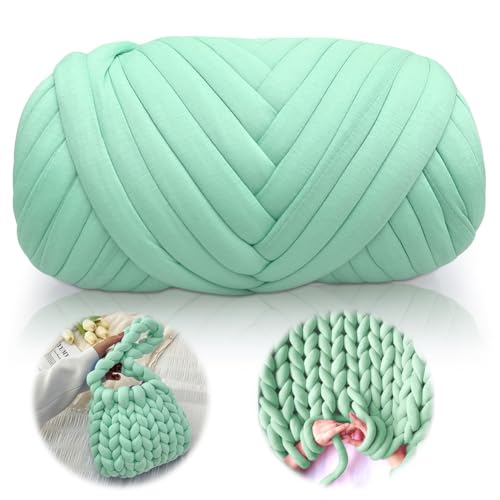 LOMUG Dicke Wolle zum Handstricken, Häkeln Baumwolle, 500g Länge ca 25M Sperrige Armstricken Wolle DIY Weiches Flauschige Häkelwolle Dickes Garn für Kissen Kunsthandwerk Sofa Decke Stricken von LOMUG