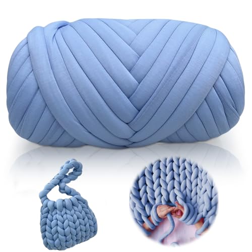 LOMUG Dicke Wolle zum Handstricken,Dickewolle zum Häkeln Baumwolle, 500g Länge ca 25M Sperrige Armstricken Wolle-DIY Weiches Flauschige Häkelwolle Dickes Garn für Kissen Kunsthandwerk Sofa Stricken von LOMUG