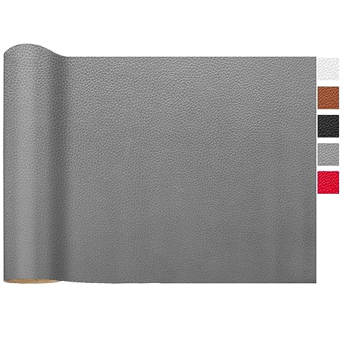 LOMUG Kunstleder Meterware 40 x 150cm Wasserdicht Leder Stoff Gekörnt Lederimitat Texturiert Lederstoff Leder Risse Reparieren Bezugsstoff Möbelstoff Leder Patch für Autositze Sofa, Grau LOMUG Kunstleder Meterware 40 x 150cm Wasserdicht Leder Stoff Gekörnt Lederimitat Texturiert Lederstoff Leder Risse Reparieren Bezugsstoff Möbelstoff Leder Patch für Autositze Sofa, Grau von LOMUG