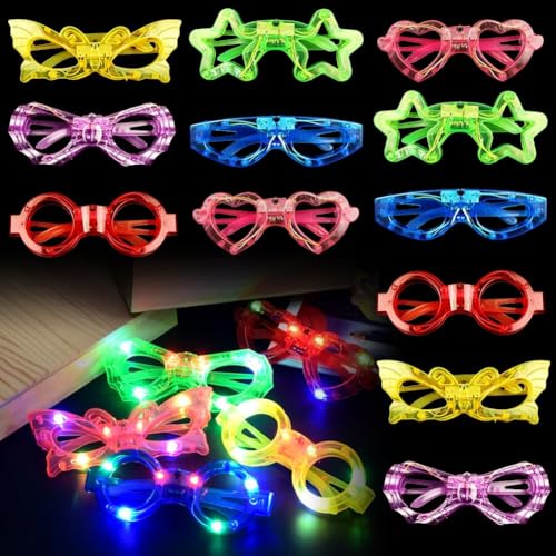 LOMUG Partybrille Leuchtende Brille, 12 Stück Leuchtende Coole Brille, Leuchtende Partybrille Neon Party, Neon Party Outfit Rave Brille für Karneval, Valentinstag, Geburtstag, Partydekoration(6 Stile) LOMUG Partybrille Leuchtende Brille, 12 Stück Leuchtende Coole Brille, Leuchtende Partybrille Neon Party, Neon Party Outfit Rave Brille für Karneval, Valentinstag, Geburtstag, Partydekoration(6 Stile) von LOMUG