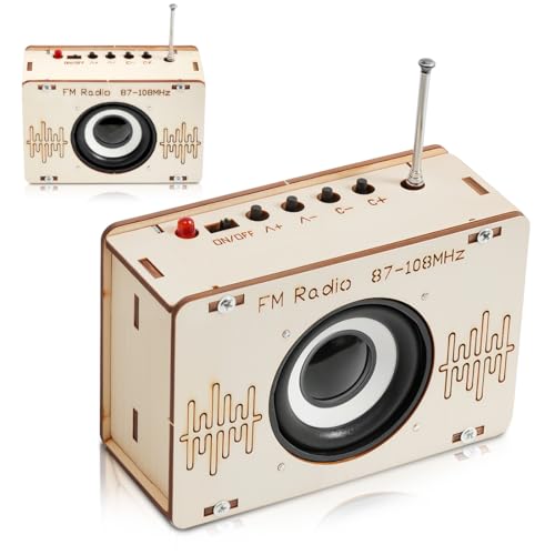 LOMUG Radio Bausatz, DIY Elektronik Baukasten Lautsprecher Ohne Löten Holzbausatz, Lötübungs Kit Drahtloser Empfänger zum Lernen und Lehren, STEM-Spielzeug für Alter 7-14 Jahre LOMUG Radio Bausatz, DIY Elektronik Baukasten Lautsprecher Ohne Löten Holzbausatz, Lötübungs Kit Drahtloser Empfänger zum Lernen und Lehren, STEM-Spielzeug für Alter 7-14 Jahre von LOMUG