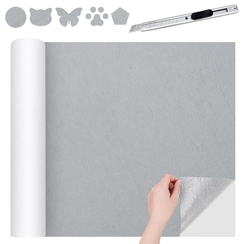 LOMUG Selbstklebend Filzstoff Silbergrau, 40 x 220cm Klebefilz Selbstklebend 2mm Dick Filz Meterware Filzrolle Filzmatte, Bespannstoff aus Filz, Innenraumverkleidung Bastefilz für DIY Box Liner Möbel LOMUG Selbstklebend Filzstoff Silbergrau, 40 x 220cm Klebefilz Selbstklebend 2mm Dick Filz Meterware Filzrolle Filzmatte, Bespannstoff aus Filz, Innenraumverkleidung Bastefilz für DIY Box Liner Möbel von LOMUG