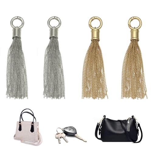 LONGHAO 4 pcs Metallquasten Metall Quaste Anhänger Quaste Anhänger Schlüsselanhänger Mini Tassel Anhänger Kette Quaste Tassel Quasten Anhänger zubehöccessories,für DIY-Basteltaschen,Handtaschen (#1) LONGHAO 4 pcs Metallquasten Metall Quaste Anhänger Quaste Anhänger Schlüsselanhänger Mini Tassel Anhänger Kette Quaste Tassel Quasten Anhänger zubehöccessories,für DIY-Basteltaschen,Handtaschen (#1) von LONGHAO