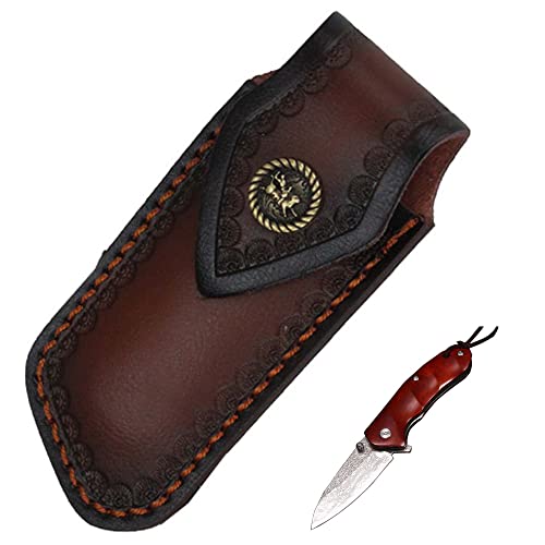 LONGHAO Taschenmesser Tasche,Leder Messerscheide,Messer GüRteltasche Leder,Tasche Klappmesser Scheide,Messertasche FüR GüRtel,Leder Jagdmesser Tragbare Beutel,FüR Outdoor (Messer Nicht enthalten) von LONGHAO