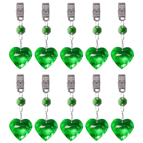 10pcs Grün Tischdeckengewichte Kristall Herz Tischdecke Anhänger Tischabdeckung Gewichte mit Rostbeständiger Clip, Gewichte für Vorhänge, Flaggen 10pcs Grün Tischdeckengewichte Kristall Herz Tischdecke Anhänger Tischabdeckung Gewichte mit Rostbeständiger Clip, Gewichte für Vorhänge, Flaggen von LONGSHENG - SINCE 2001 -