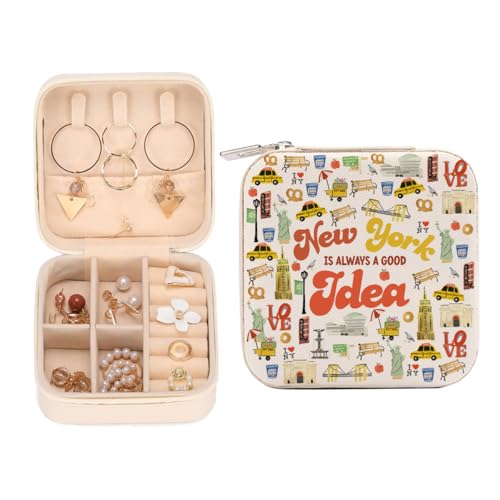 LONGXIN New Yorker Geschenk, Reise-Schmuckschatulle, Organizer, New Yorker Souvenir, Geschenke für Reisende, Frauen, Freunde, Reiseutensilien, Mädchenausflug von LONGXIN